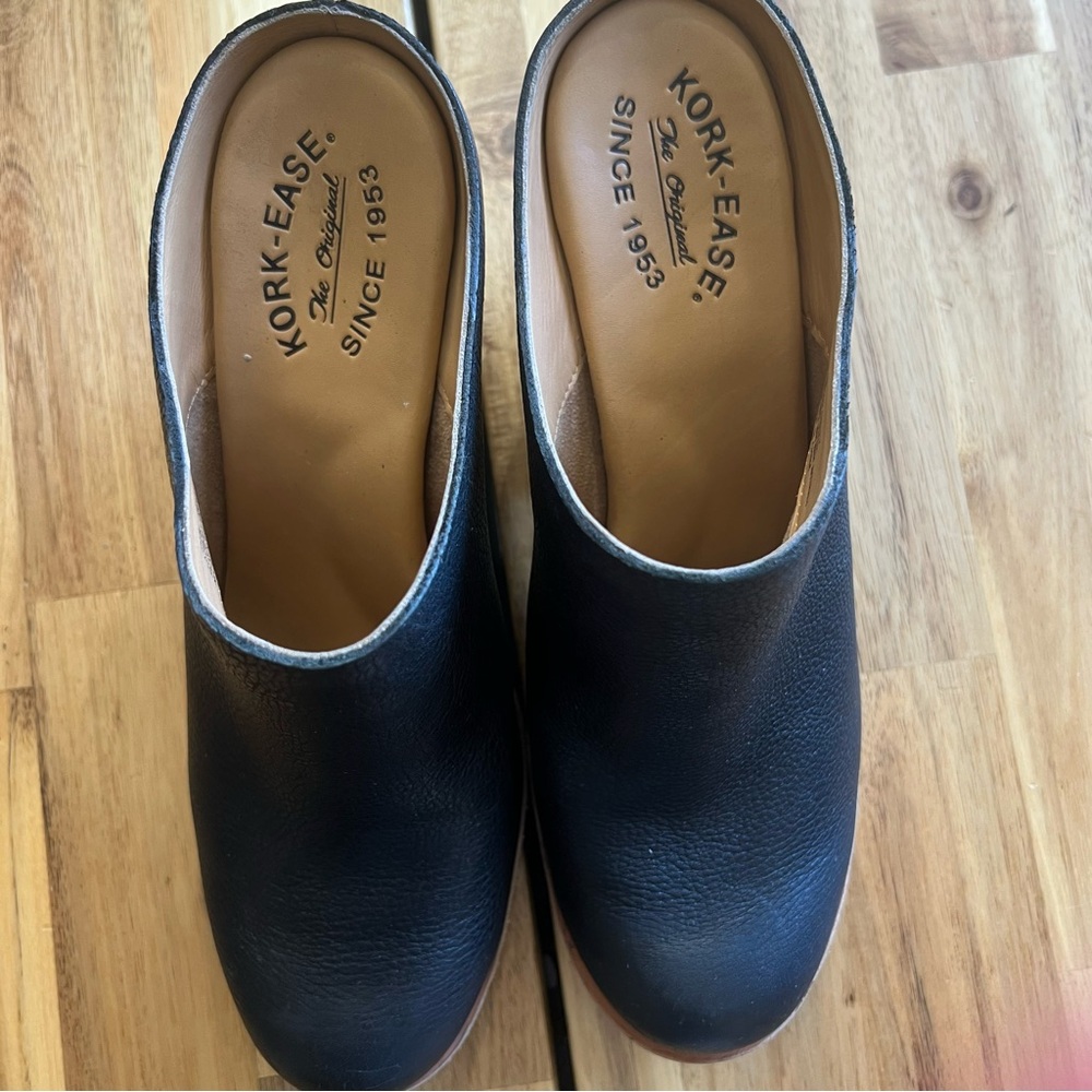 Kork-Ease Leather Block Heel Mules – Black, Size 9.5M - Picture 4 of 9